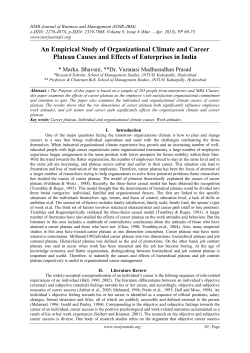 An Empirical Study of Organizational Climate and Career Plateau