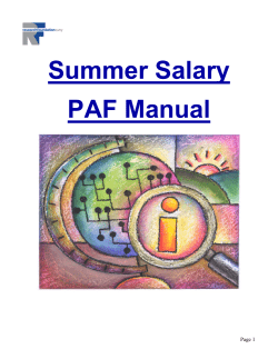 Summer Salary E-PAF System - Research Foundation of CUNY