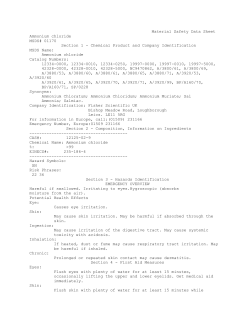 Material Safety Data Sheet Ammonium chloride MSDS# 01170