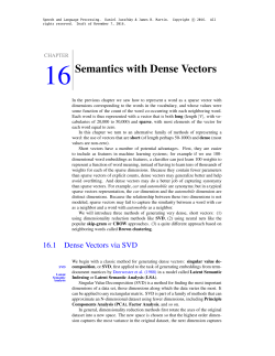 Semantics with Dense Vectors