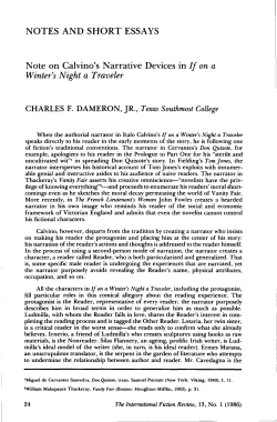 NOTES AND SHORT ESSAYS Note on Calvino`s Narrative Devices