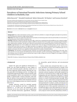 Prevalence of Intestinal Parasitic Infections Among Primary School