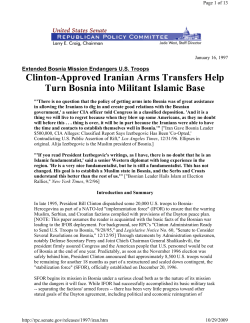 Clinton-Approved Iranian Arms Transfers Help Turn Bosnia into