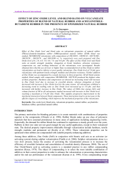 EFFECT OF ZINC OXIDE LEVEL AND BLEND RATIO ON