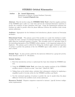 STEREO Orbital Kinematics