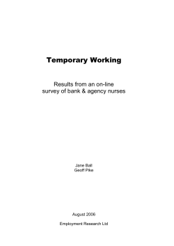 Temporary Working survey:results from an on