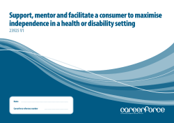Support, mentor and facilitate a consumer to maximise