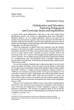 Globalization and Education - Alberta Journal of Educational