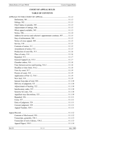 Court of Appeal Rules - Alberta Queen`s Printer