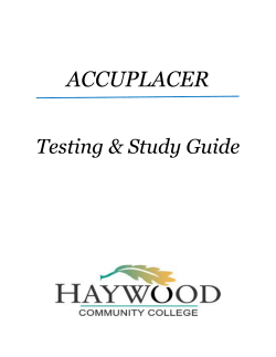 accuplacer - Haywood Community College