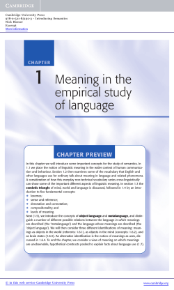 Meaning in the empirical study of language - Assets