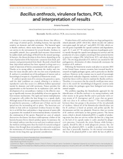 Bacillus anthracis, virulence factors, PCR, and interpretation of results