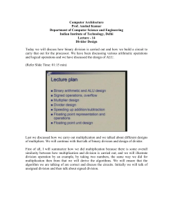 Computer Architecture Prof. Anshul Kumar Department of