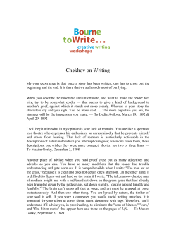 Chekhove on Writing