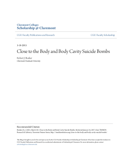 Close to the Body and Body Cavity Suicide Bombs
