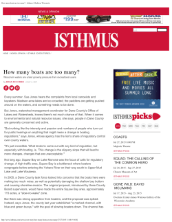 How many boats are too many? - Isthmus