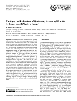 The topographic signature of Quaternary tectonic uplift in the