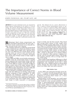The Importance of Correct Norms in Blood Volume