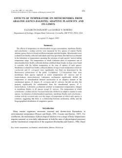 151 effects of temperature on mitochondria from abalone