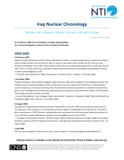 Iraq Nuclear Chronology - Nuclear Threat Initiative