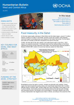 Humanitarian Bulletin Food insecurity in the Sahel