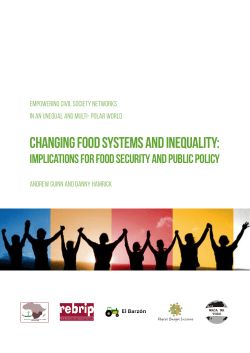 Changing Food Systems and Inequality: Implications for Food