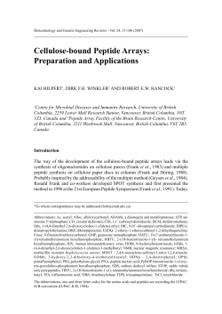 Cellulose-bound Peptide Arrays: Preparation and Applications