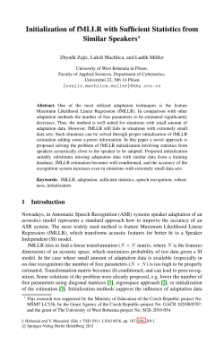 Initialization of fMLLR with Sufficient Statistics from Similar Speakers