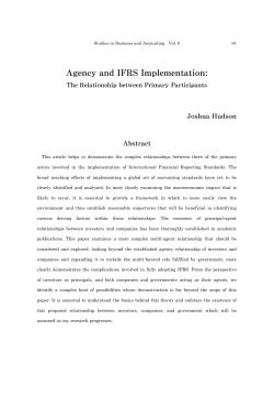 Agency and IFRS Implementation: