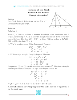 Problem of the Week - Sino Canada School