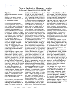 Plasma Sterilization: Mysteries Unveiled