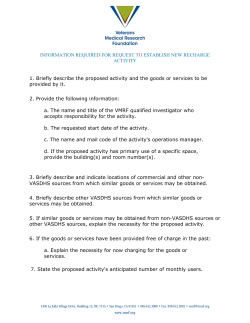 INFORMATION REQUIRED FOR REQUEST TO ESTABLISH NEW