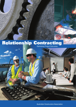 Relationship Contracting - Australian Constructors Association