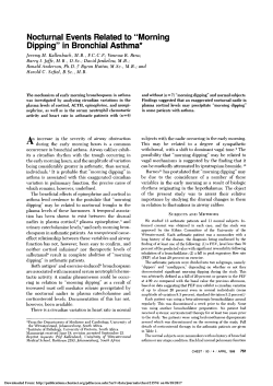 Nocturnal Events Related to "Morning Dipping" in Bronchial Asthma*