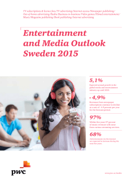 Entertainment and Media Outlook Sweden 2015