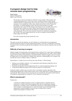 A program design tool to help novices learn programming