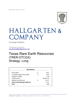 Link to the report - Texas Mineral Resources