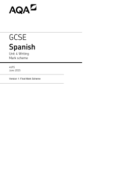 GCSE Spanish Mark scheme Unit 04 - Writing Test June 2015
