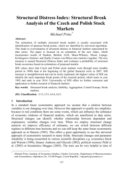 Structural Distress Index: Structural Break Analysis of the Czech and