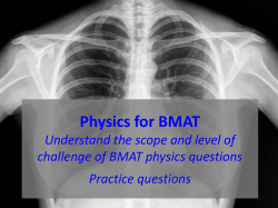 Physics for BMAT