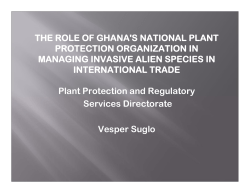 The role of Ghana`s national plant protection organization in