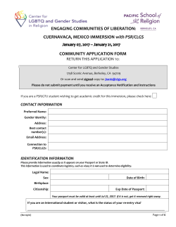 community application form - Pacific School of Religion