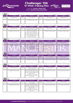 GMR Challenger 10K Training Plan.indd