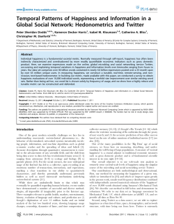 Temporal Patterns of Happiness and Information in a Global Social