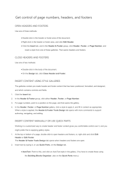 Get control of page numbers, headers, and footers