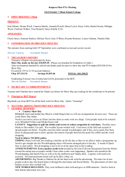 PTA Minutes 23rd Oct 2015