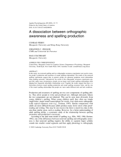 A dissociation between orthographic awareness