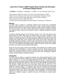 Long Term Trends in NSW Coastal Wave Climate and Derivation of