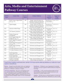 Arts, Media and Entertainment Pathway Courses