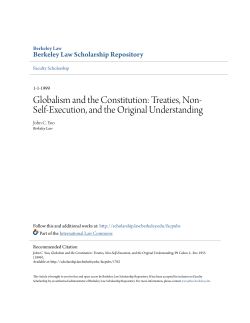 Globalism and the Constitution: Treaties, Non-Self